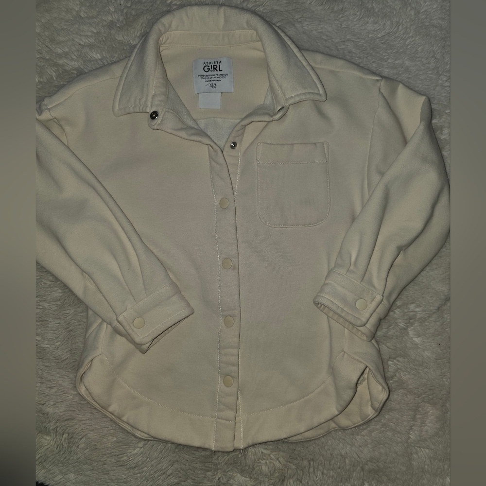 Athleta Girl Cream Thick Shacket Size 6 - XS